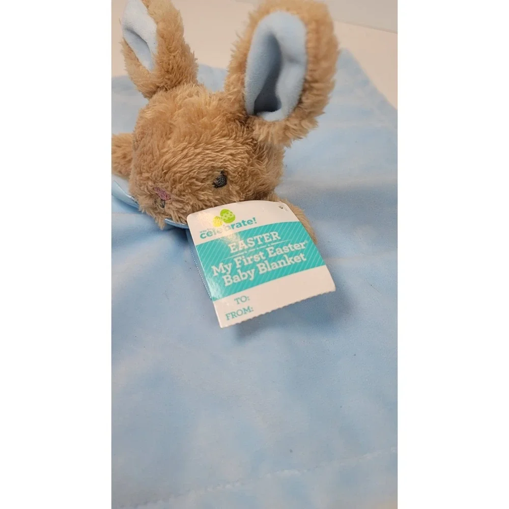 Blue Bunny Rabbit Lovey Rattle 13